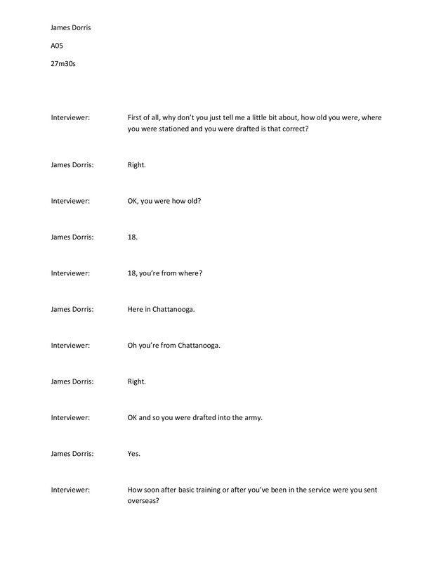 James Dorris, Interview Transcript